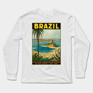 Brazil Vintage Travel Poster 1940 Long Sleeve T-Shirt